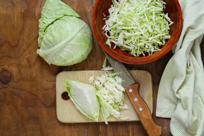 Fresh sliced cabbage stock photo
