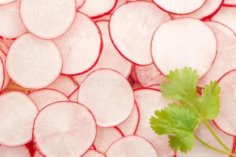 Fresh sliced radish