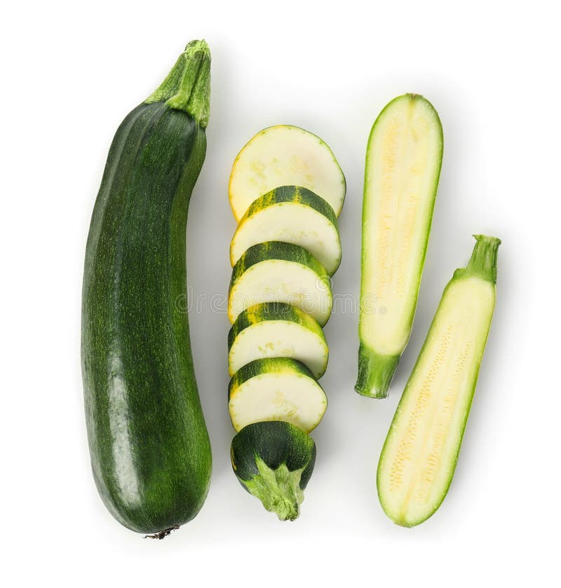 Sliced Zucchinis Or Courgettes Isolated On White Stock Photo Image of