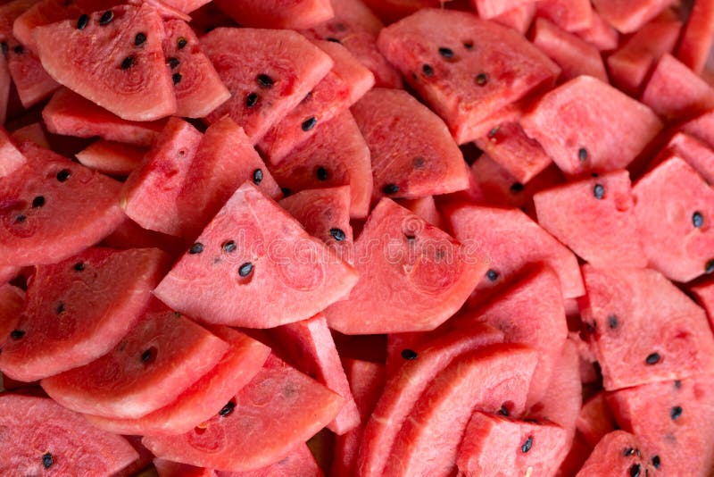 Fresh slices of ripe watermelon