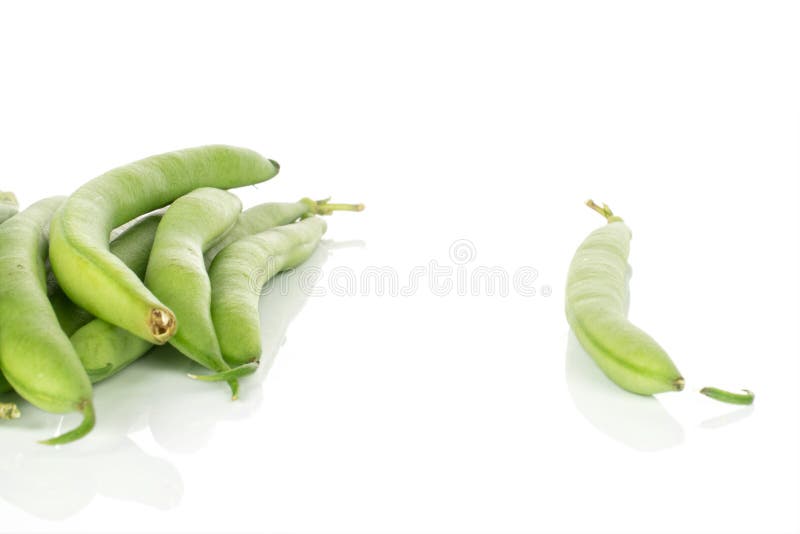 Fresh Snap Bean Isolated on White Stock Photo Image of pole, bean