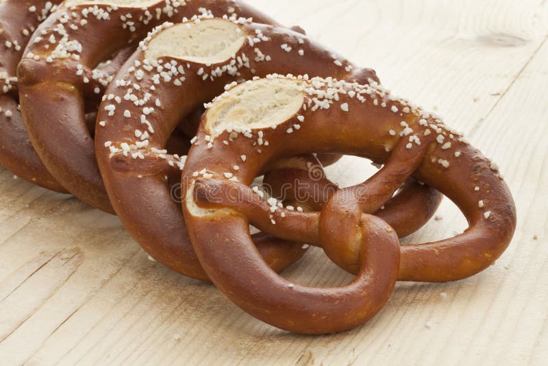 Fresh soft pretzels stock photo. Image of food, pretzels 58424804