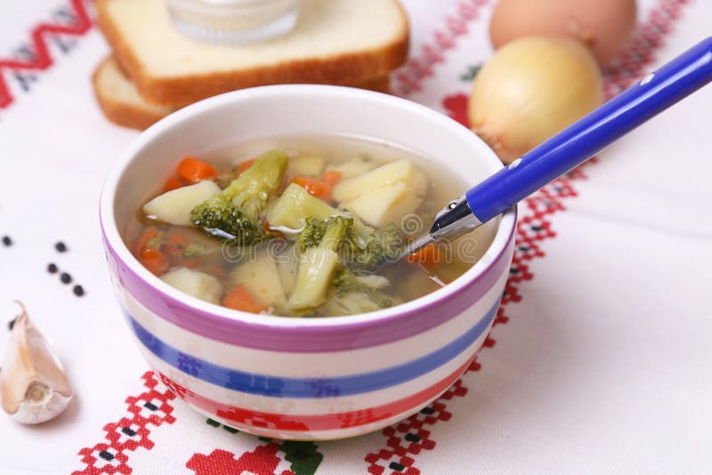 Fresh soup stock photo. Image of lunch, spoon, state - 38564584