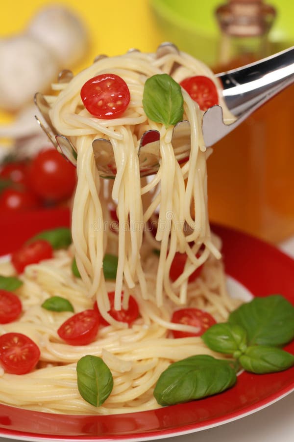 Spaghetti with Olives and Capers Stock Photo Image of spaghetti
