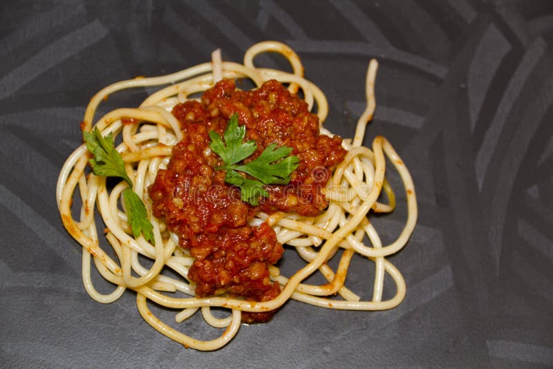 Spaghetti Bolognese With Parsley Stock Image Image of isolated, culture 9822889