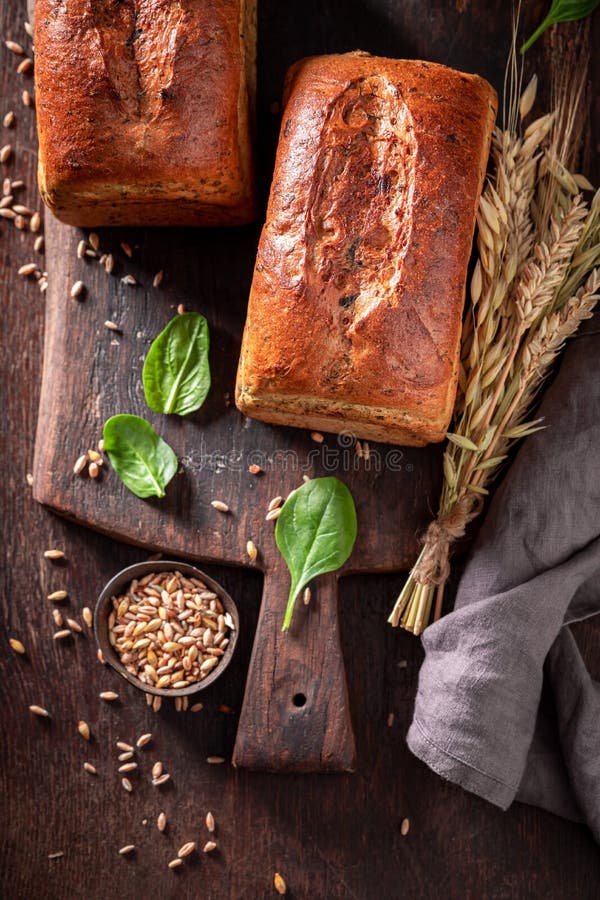 Fresh Spinach Bread Freshly Baked and Sliced Stock Photo Image of