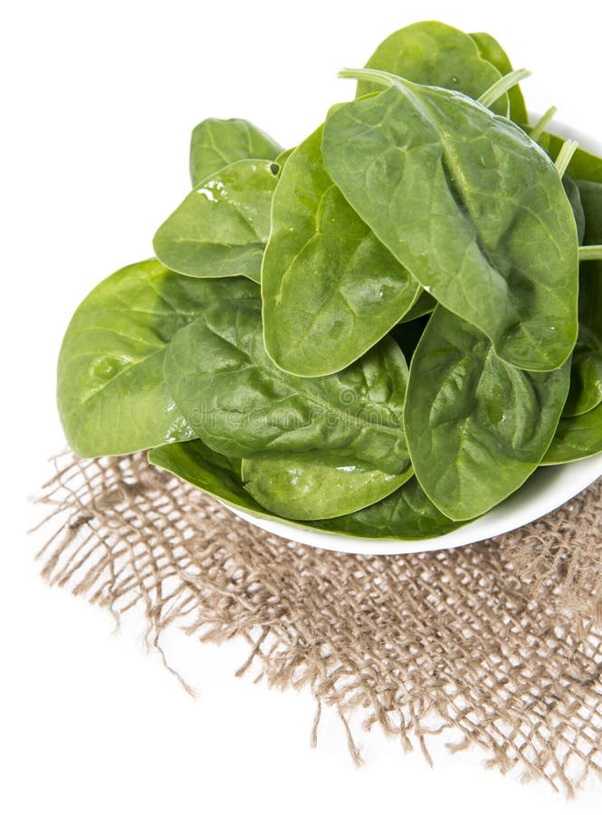 Fresh Spinach Leaves on White Stock Image Image of fresh, gourmet 33121585