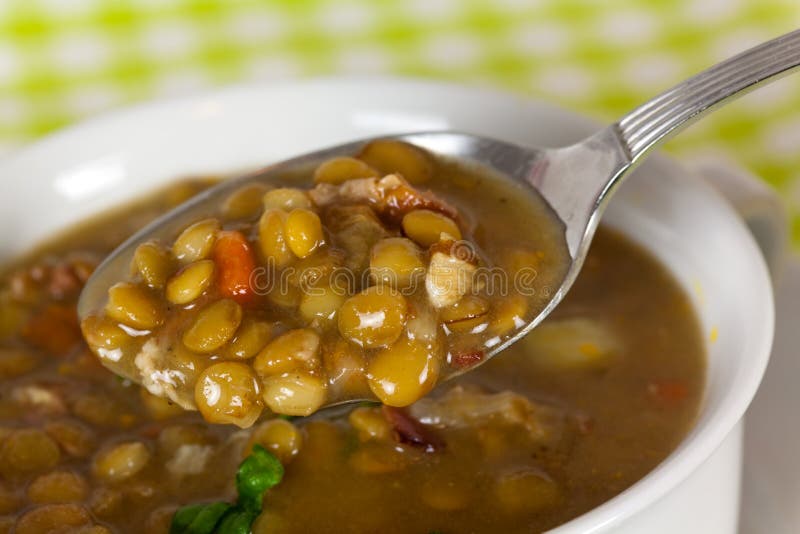 A fresh spoonful of lentil stew