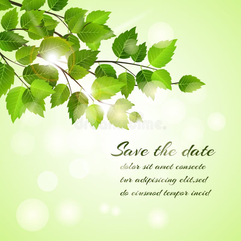Fresh spring Save The Date card stock illustration