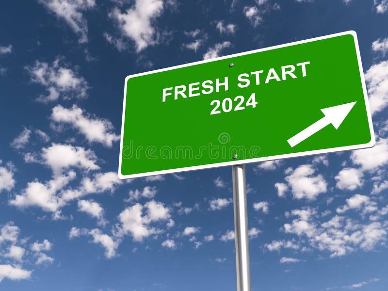 Fresh Start 2025 Traffic Sign Stock Illustration Illustration of