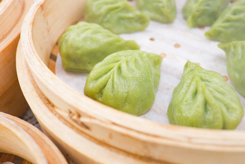 Fresh Steamed Green Vegetable Dumplings Stock Photo Image of cuisine