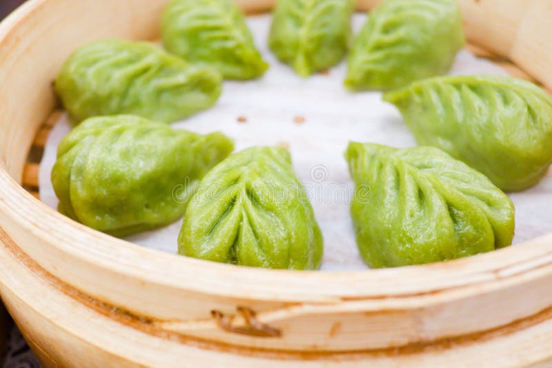 Fresh Steamed Green Vegetable Dumplings Stock Photo Image of fresh