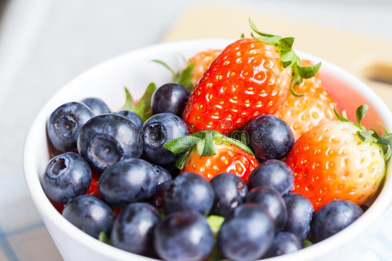 Fresh Strawberries and Blueberries Stock Image Image of nature