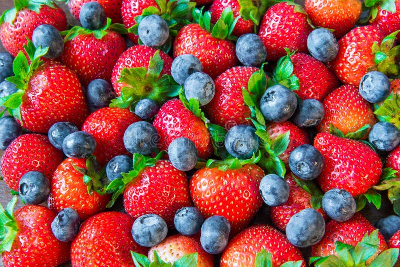 Fresh strawberries Blueberries