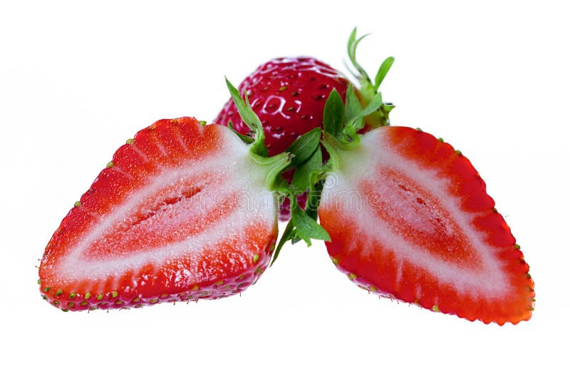 Fresh Strawberries Cut In Half Stock Image Image of health, single 45249249
