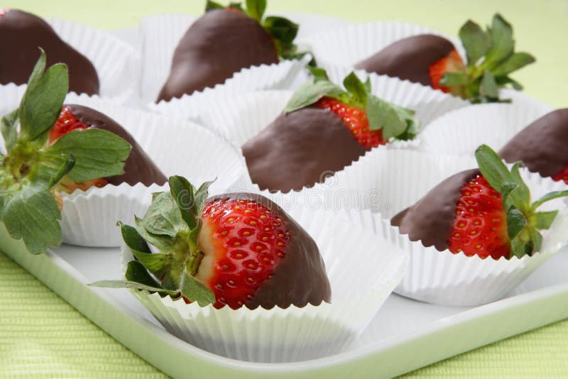 Fresh Strawberries In Melted Chocolate Stock Photo Image of melt