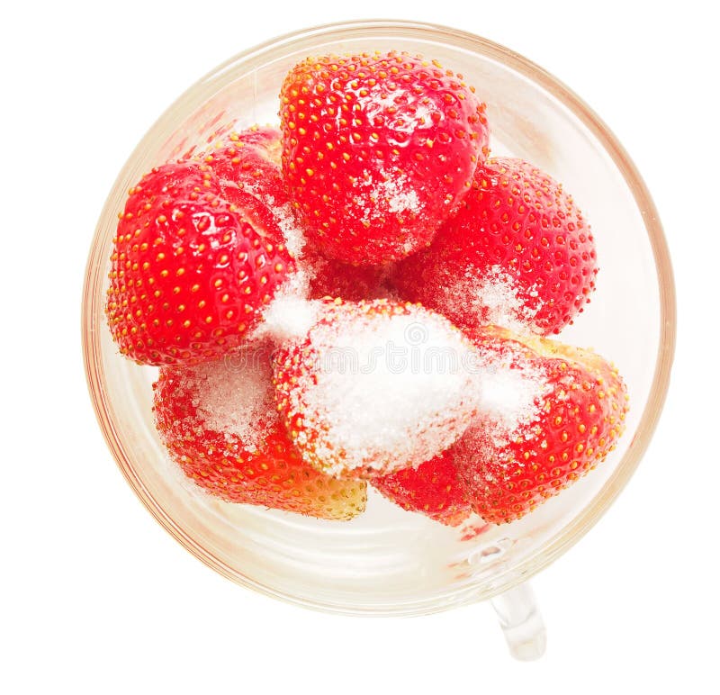 Fresh Strawberries with Sugar Stock Photo Image of ruits