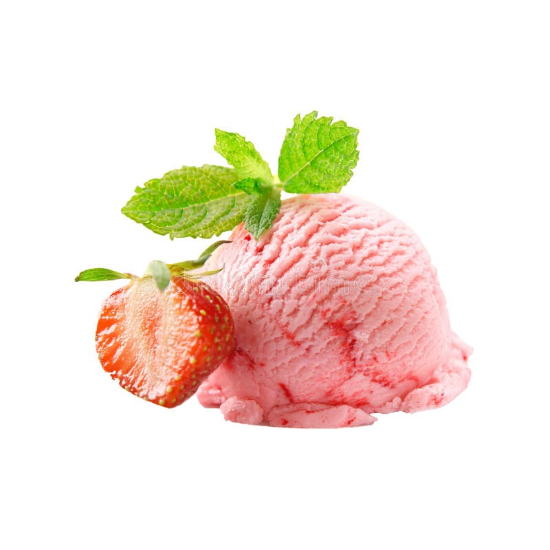 Fresh strawberry and ice cream ball