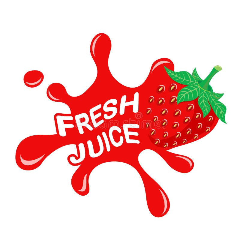 Logo of fresh juice, illustration. Juice splash logo vectors