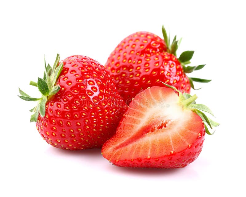 Frische Erdbeere auf einem weißen hintergrund.