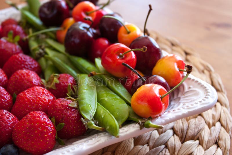 Summer Fruits and Berries Plate Stock Photo Image of dinner