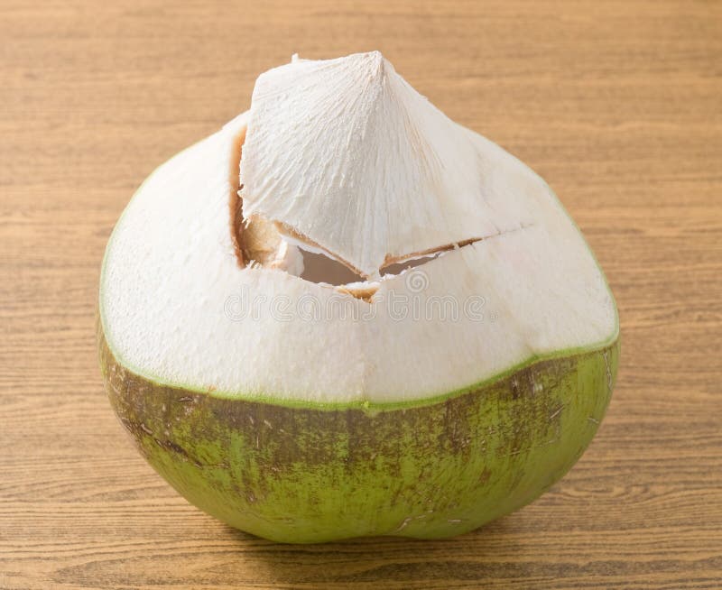 Fresh and Sweet Coconut on a Table Stock Image - Image of drink ...