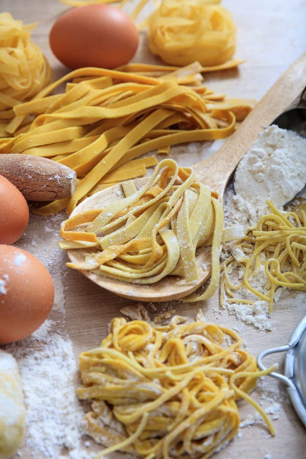 Fresh Pasta Cooking Time Tagliatelle Fresh Tagliatelle Pasta Homemade Preparation Stock Photo - Image of