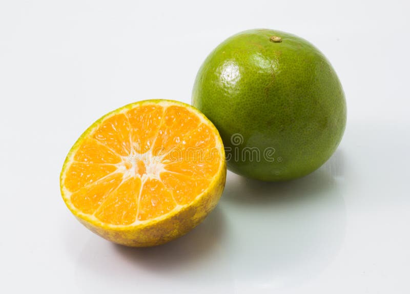 Fresh tangerine orange isolated on white background