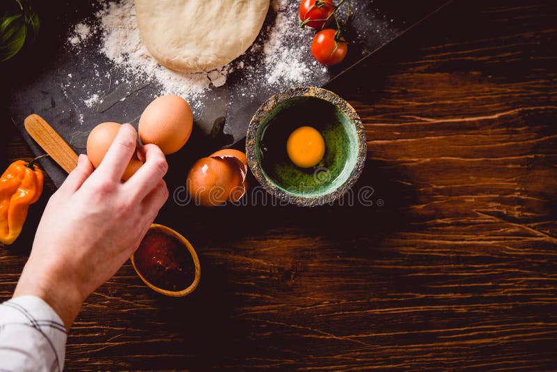 Download Fresh An Tasty Homemade Pizza Preparation Stock Photo - Image of parmesan, classic: 83723550