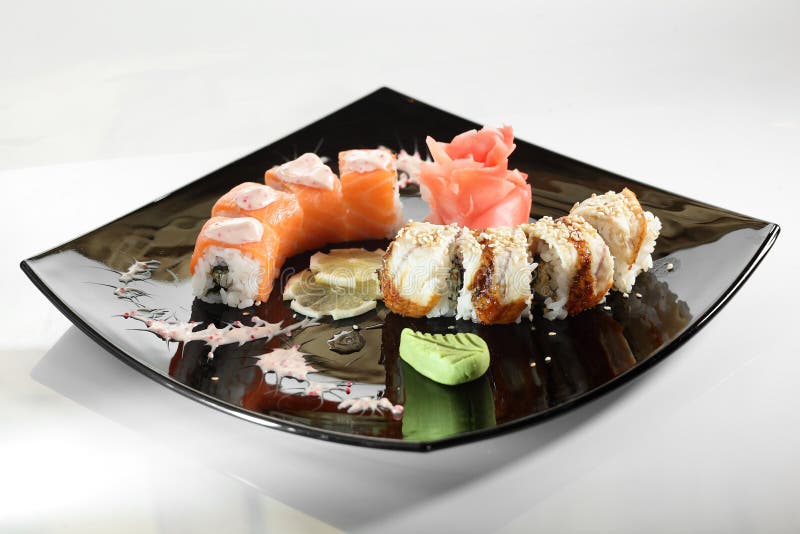 Nigiri sushi stock image. Image of fish, roll, salmon, shrimp 394461