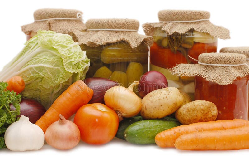 Fresh and tinned vegetables