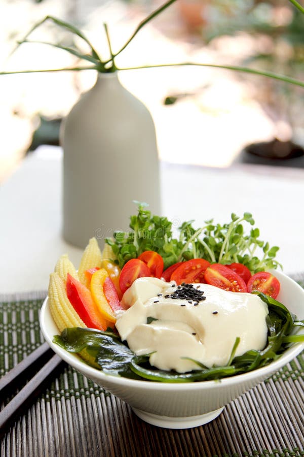 Fresh Tofu Salad [ Healthy Salad ] Stock Image Image of japanese