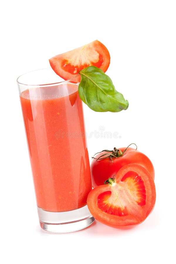 Fresh tomato juice with basil