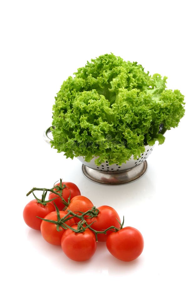 Fresh tomato and lettuce stock photo. Image of market 3166990