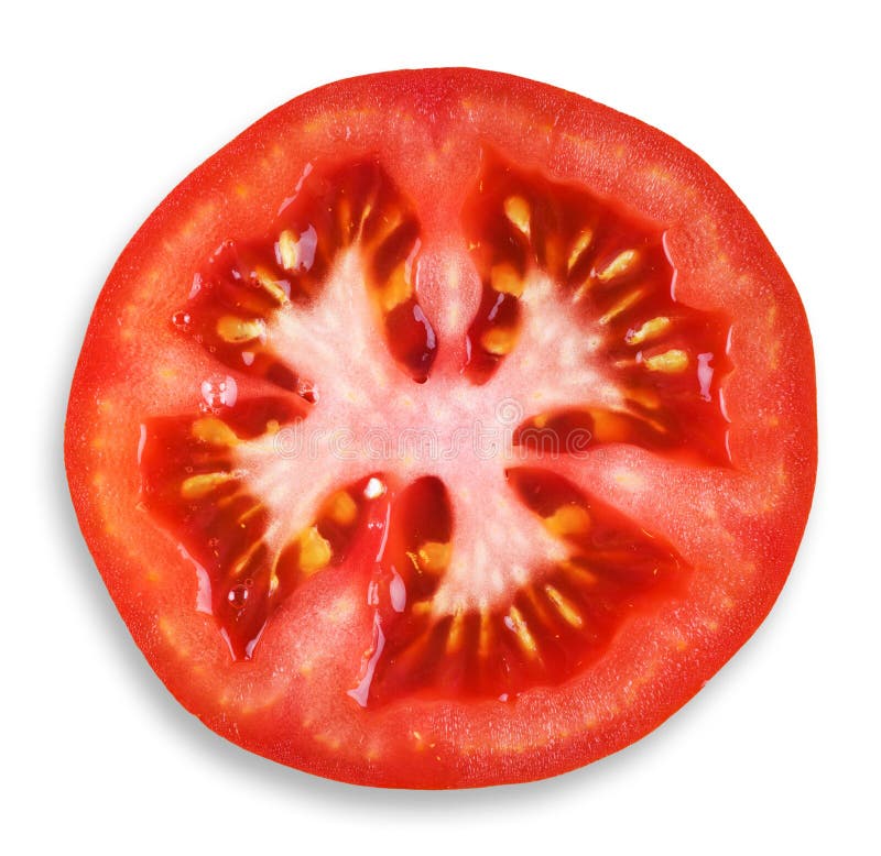 Fresh tomato slice closeup stock image. Image of diet 48867723