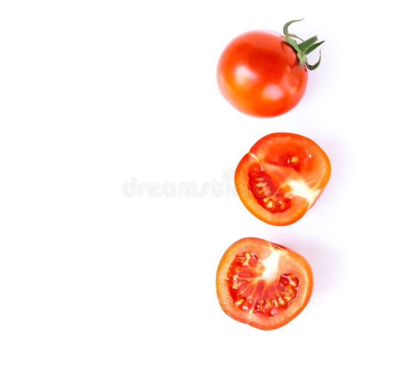 Fresh tomatoe isolated on white background, Raw food