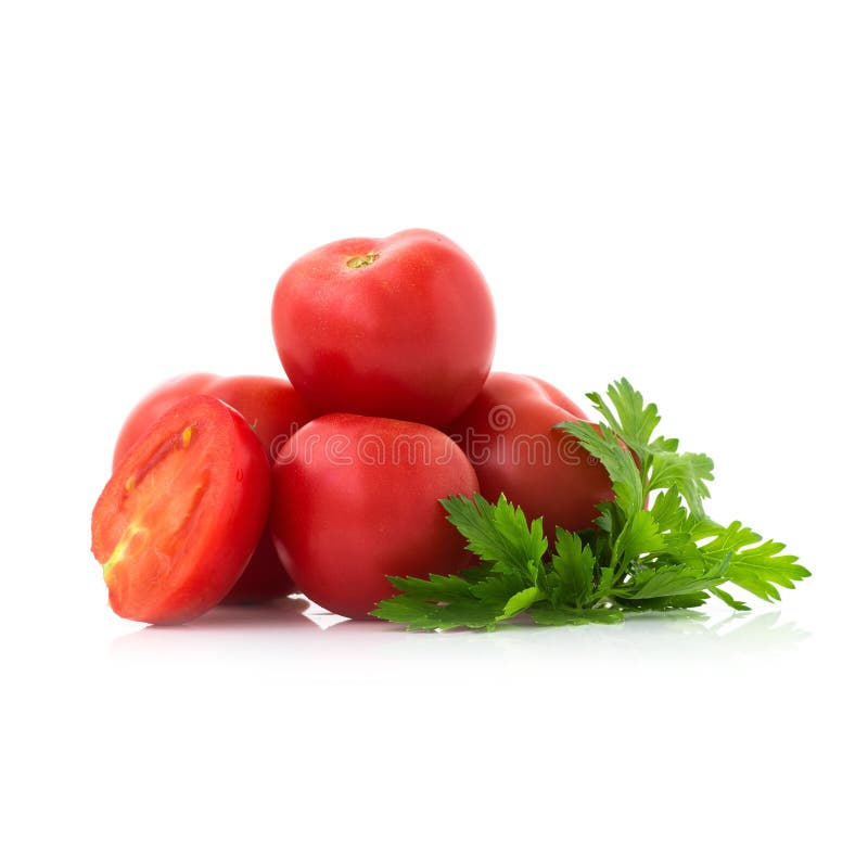 Fresh tomatoes and parsley stock photo. Image of ripe 87099810