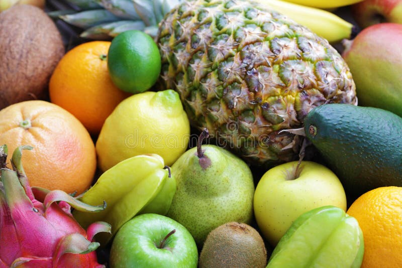 Fresh tropical fruits stock photo. Image of carambola 43506108