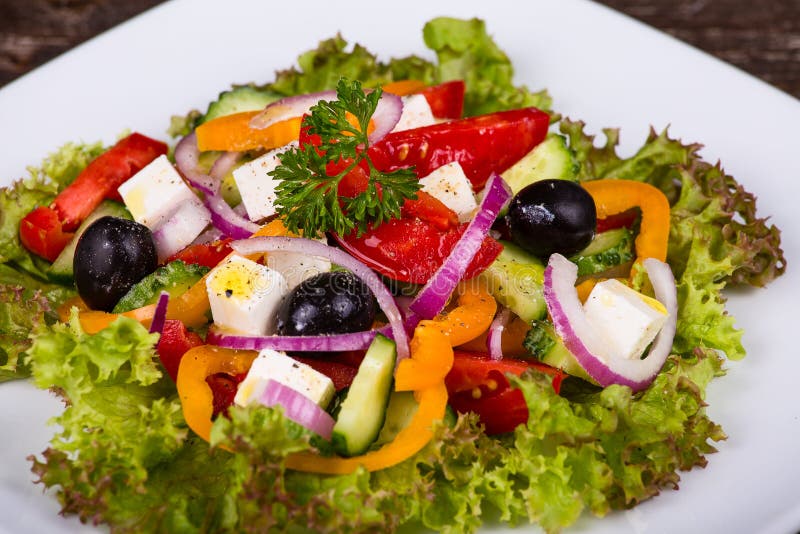 Fresh Vegetable Colorful Greek Salad Stock Photo Image of healthy