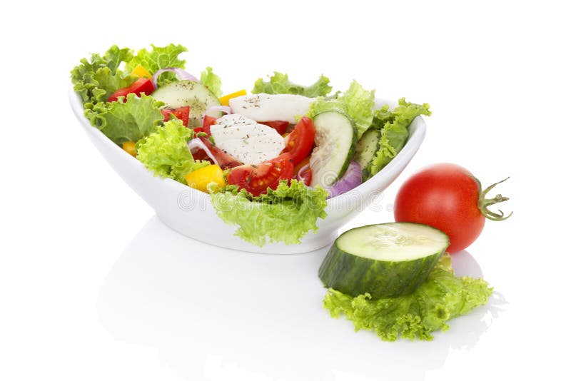 Garden Salad stock photo. Image of olive, white, kalamata - 8318548