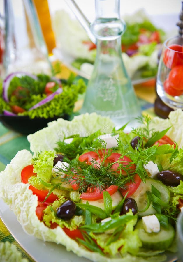 Fresh vegetable salad with tomato, cucumber and onion. Fresh vegetable salad with tomato, cucumber and onion