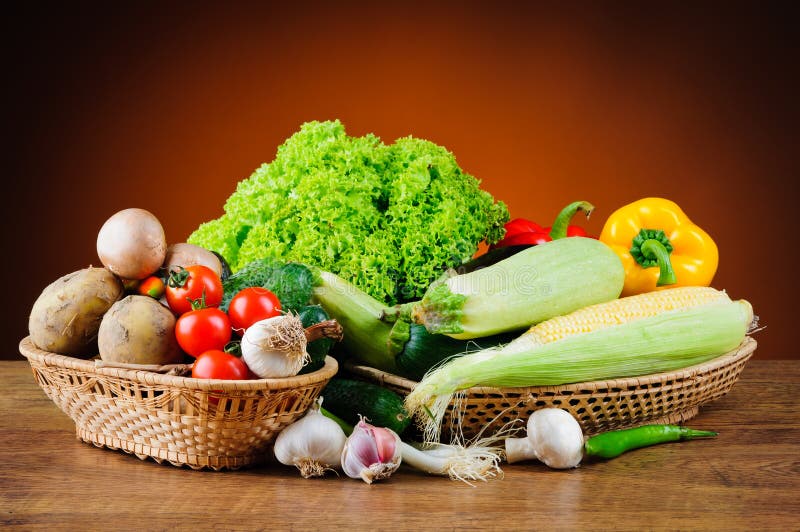 Fresh vegetables in basket stock image Fresh vegetables in basket stock image