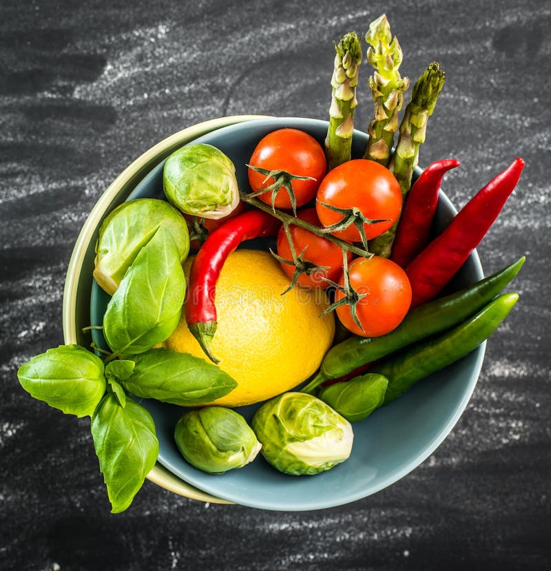 Fresh vegetables in a bowl stock photo. Image of nature 50749660