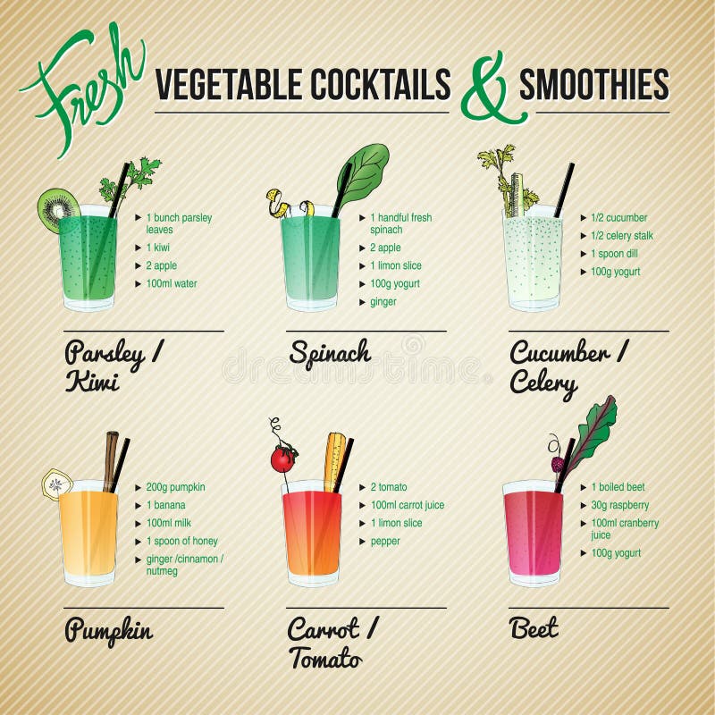 Fresh Vegetables Cocktails And Smoothies Royalty Free ...