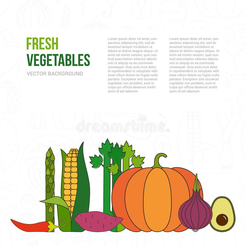 Fresh Vegetables Concept Stock Vector Illustration Of Agriculture