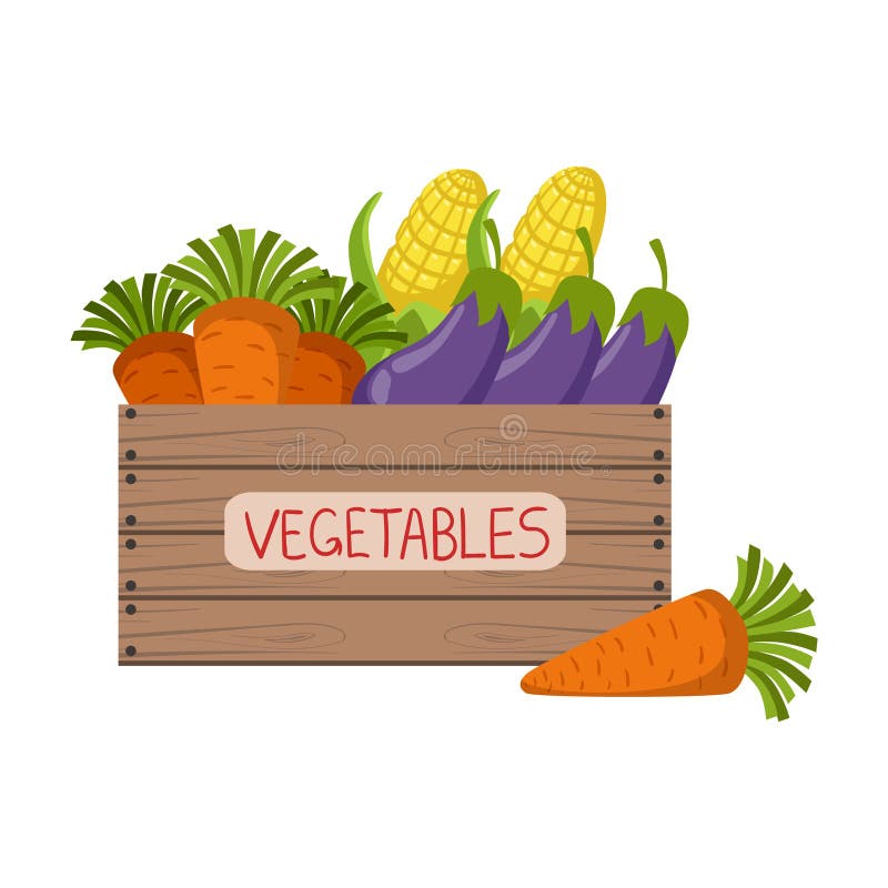Fresh Vegetables Crate stock vector. Illustration of organic 72197295