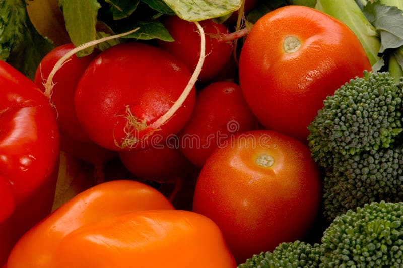 Fresh vegetables on cutting board