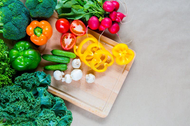 Fresh Vegetables on a Cutting Board. Stock Photo Image of board, concept 94335846