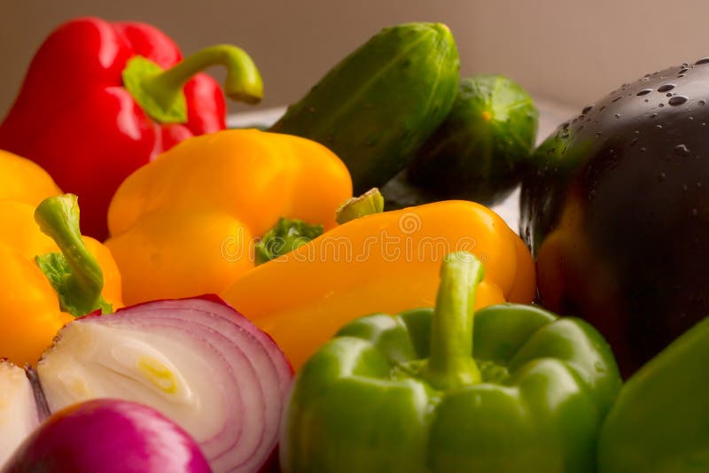 Fresco verduras Agua gotas.