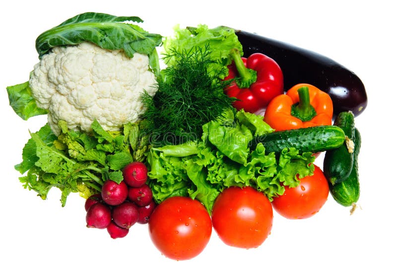 Fresh vegetables isolated stock images